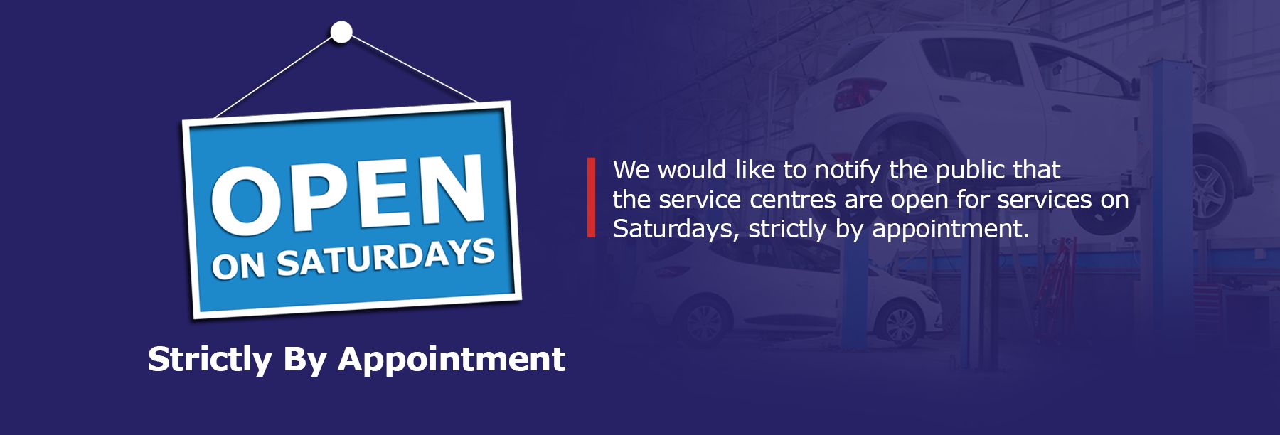 Open on Saturdays ( Strictly by Appointment )