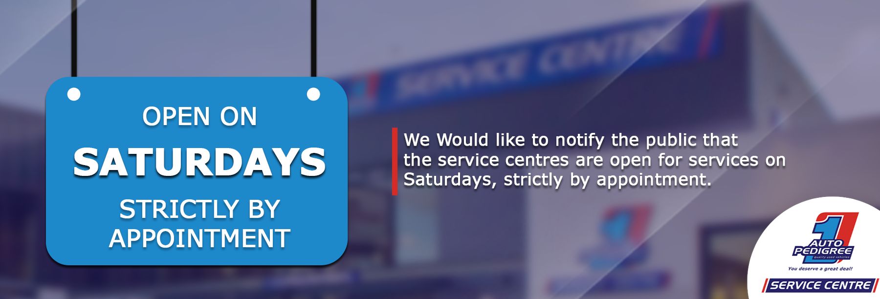 Open on Saturdays ( Strictly by Appointment )